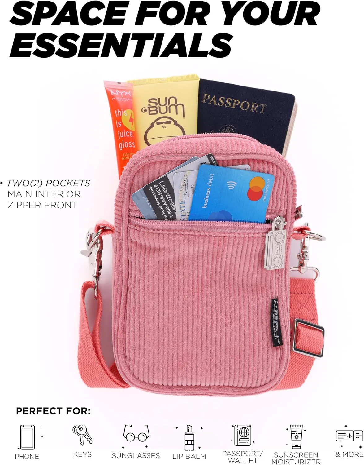 Small Crossbody Bags for Women & Men – 80s/90s Small Bum Bag – Stylish Travel & Festival Belt Bag – Ideal Fanny Pack for Daily Fashion – Perfect for Travel & Everyday Wear (88602)