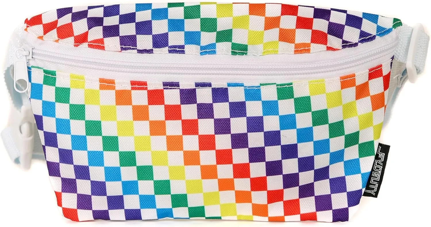 Small Fanny Pack Unisex Slim Bum Bag for Travel, Festivals & Daily Use Rainbow Crossbody Belt Bag