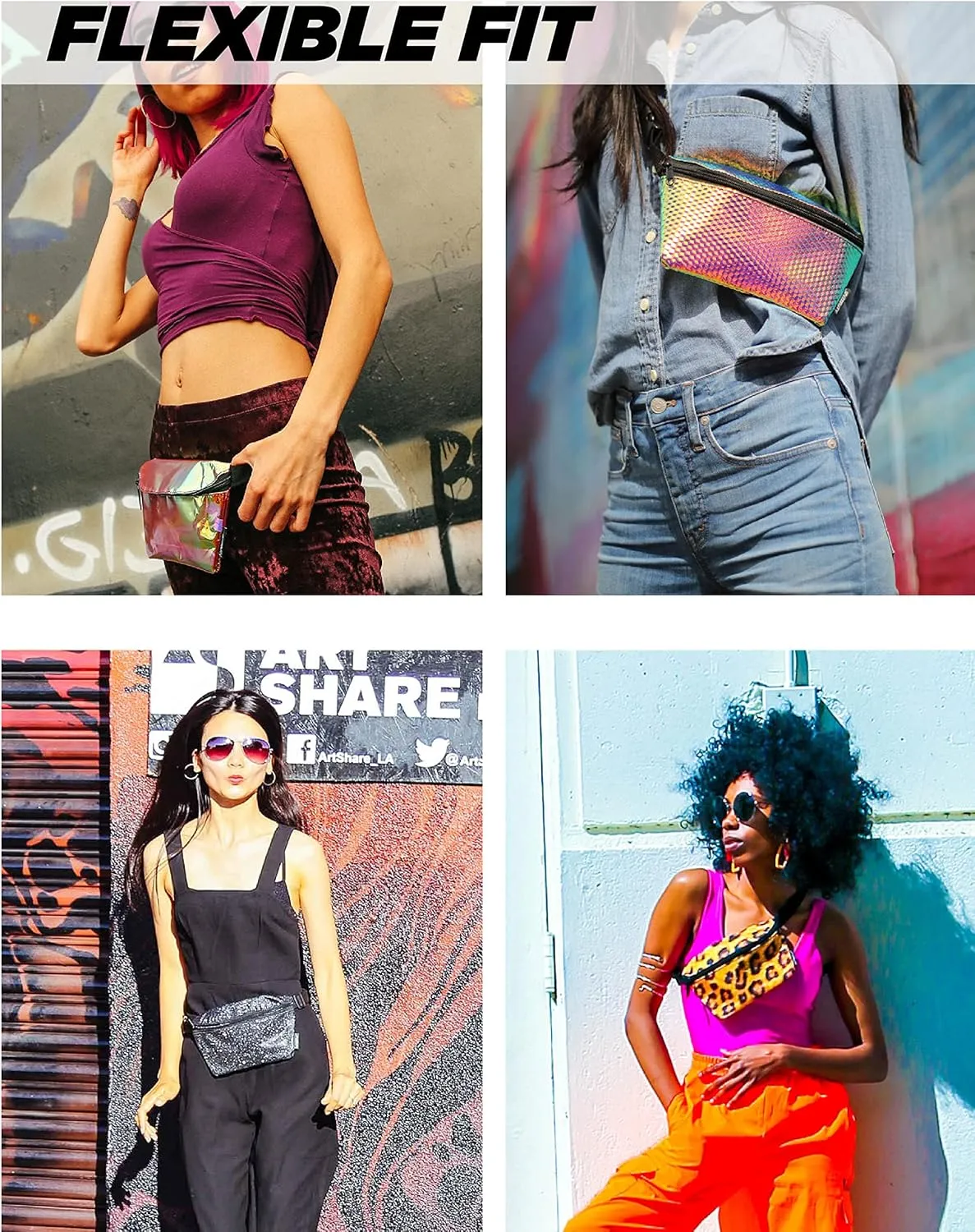Small Fanny Pack Unisex Slim Bum Bag for Travel, Festivals & Daily Use Rainbow Crossbody Belt Bag