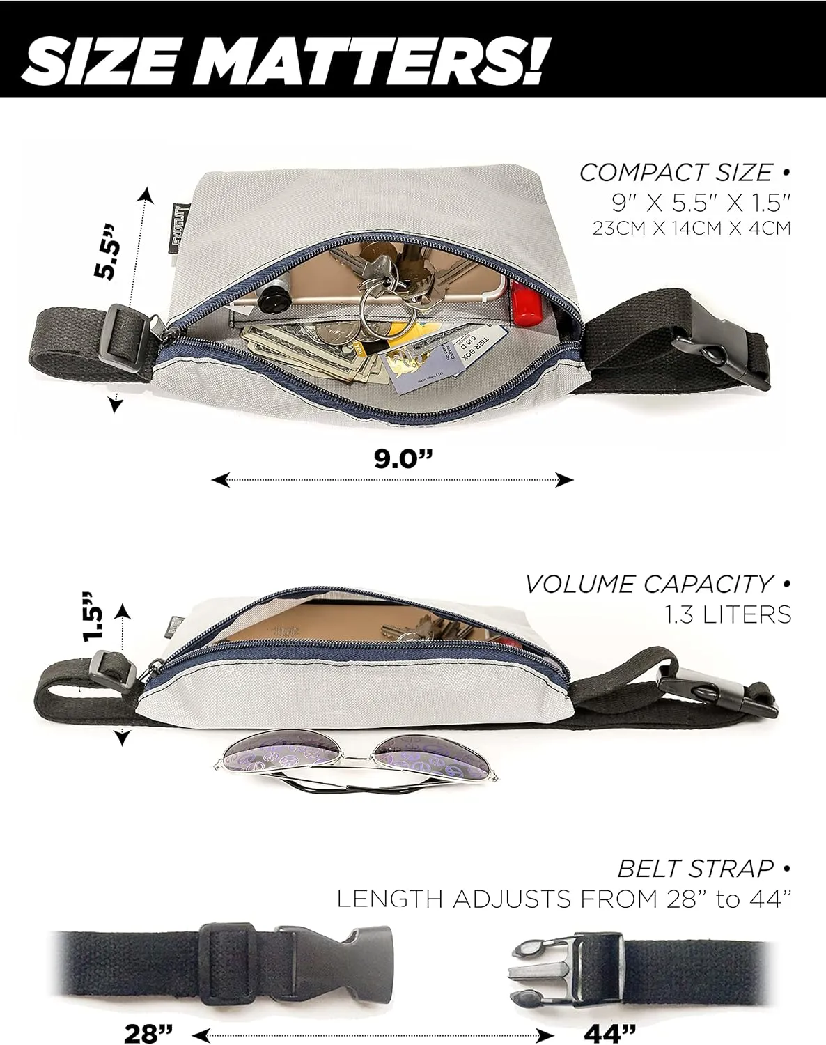 Small Fanny Pack Unisex Slim Bum Bag for Travel, Festivals & Daily Use Rainbow Crossbody Belt Bag