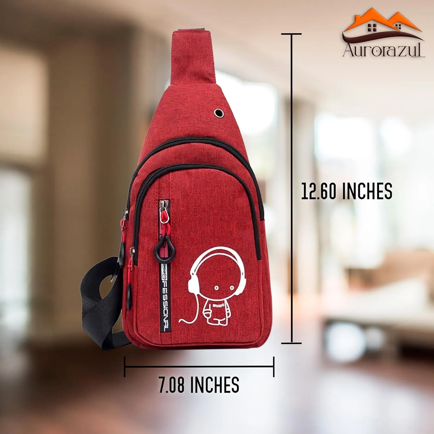 Small Sling Crossbody Bag for Women & Men – Lightweight Travel Shoulder Bag with Adjustable Strap – Compact One Strap Backpack for Hiking, Walking & Everyday Use (Wine color)