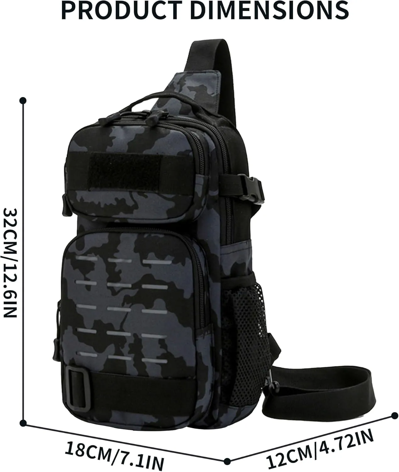 Small Tactical Sling Bag for Men Military Shoulder Pack Molle Crossbody Chest Bag Single Strap Backpack for Travel Hiking