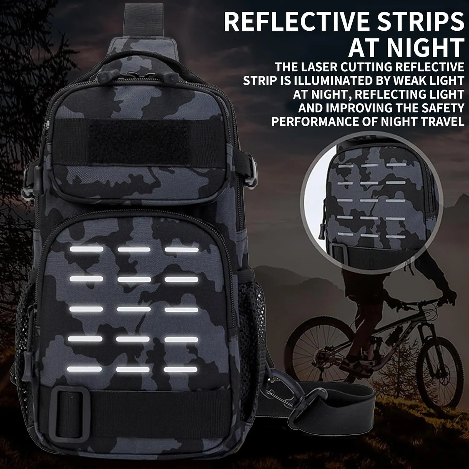 Small Tactical Sling Bag for Men Military Shoulder Pack Molle Crossbody Chest Bag Single Strap Backpack for Travel Hiking