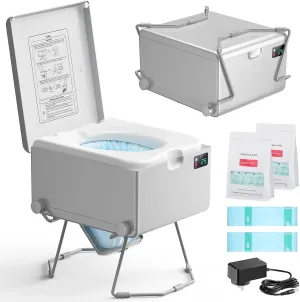 Smart Dry Flush Toilet [Odorless, One-click Automatic Waste Disposal, Self Contained] Portable Waterless Toilet for RV, Car Travel, Vans, Boats, Tiny Homes, Campsite - Loo Seal Series