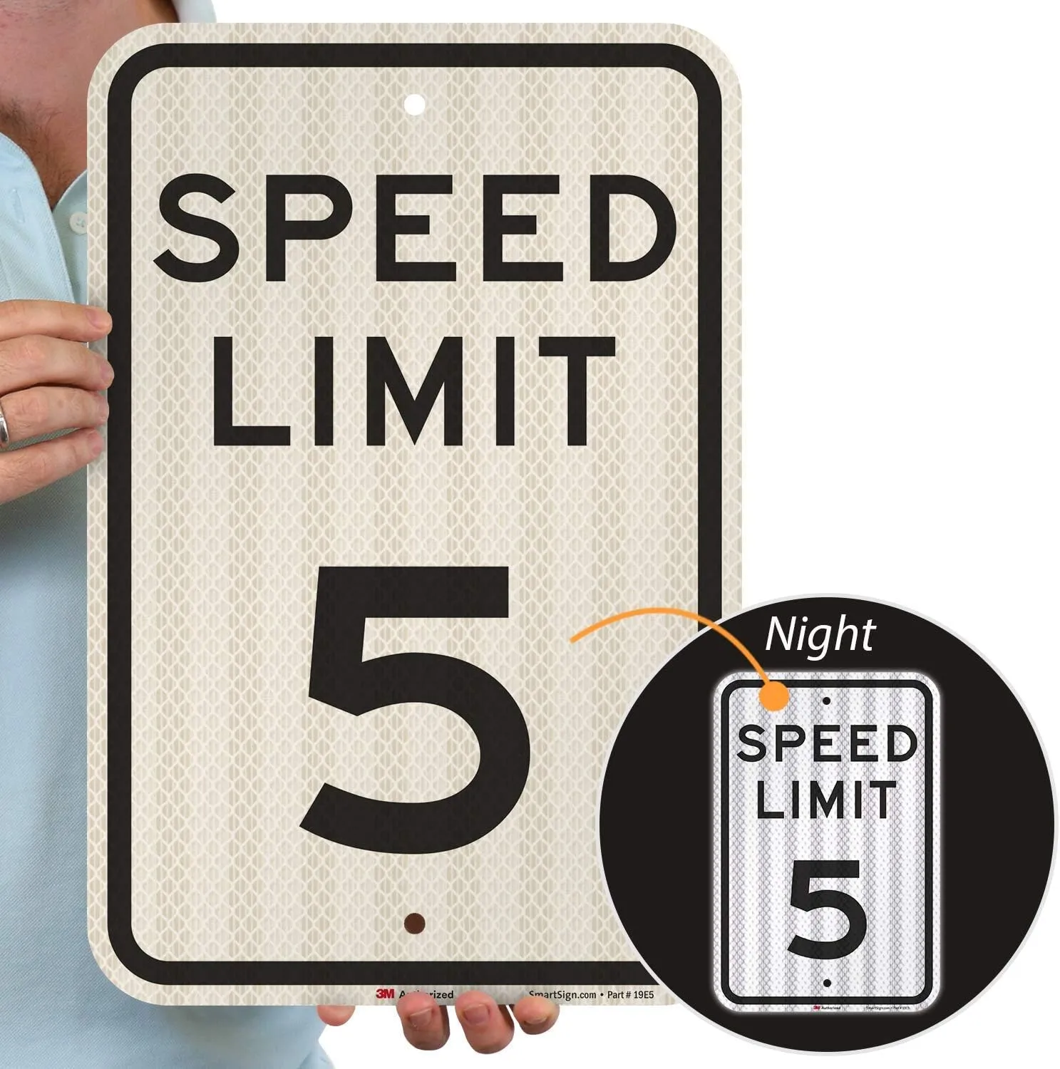 SmartSign "Speed Limit 5 MPH" Sign | 12" x 18" 3M High Intensity Grade Reflective Aluminum