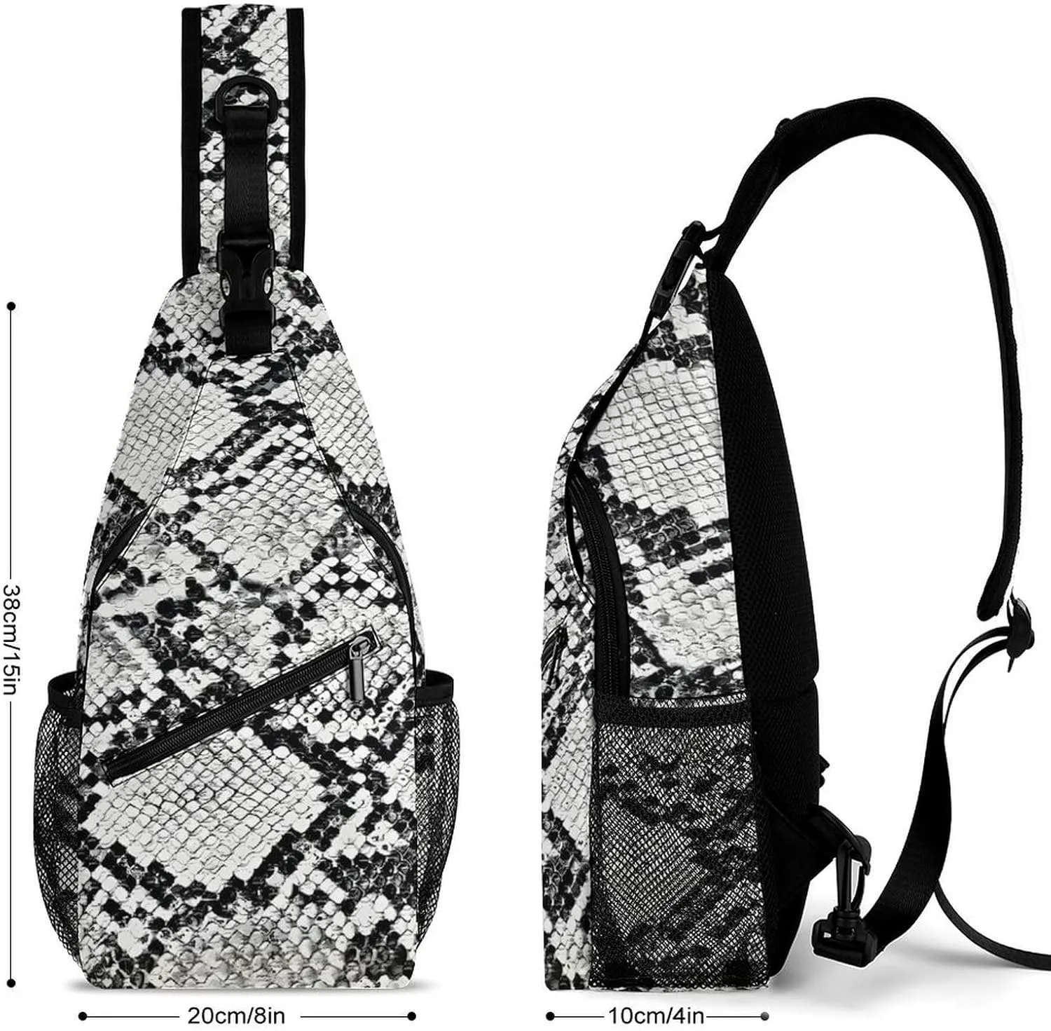 Snakeskin Paint Sling Backpack Man Woman Crossbody Backpack Chest Bag Cycling Daypack Travel Bag Casual Daypacks Leisure Backpacks