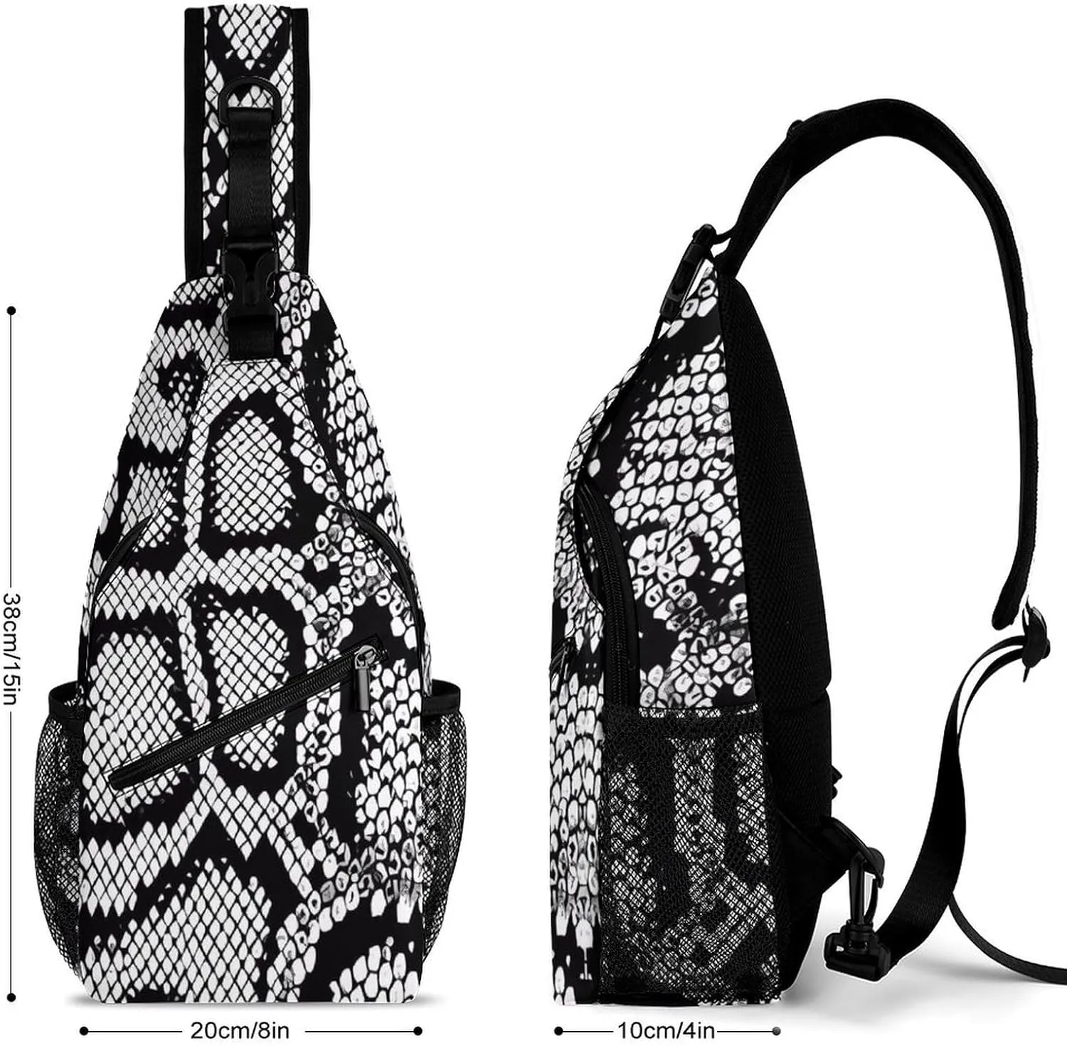 Snakeskin Paint Sling Backpack Mans Womans Crossbody Backpack Chest Bag Running Daypack Travel Bag Casual Daypacks Outdoor Backpacks