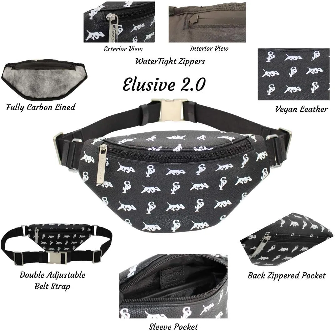 Snoop Proof Elusive 2.0 Smell Proof Belt Bag - Black & White