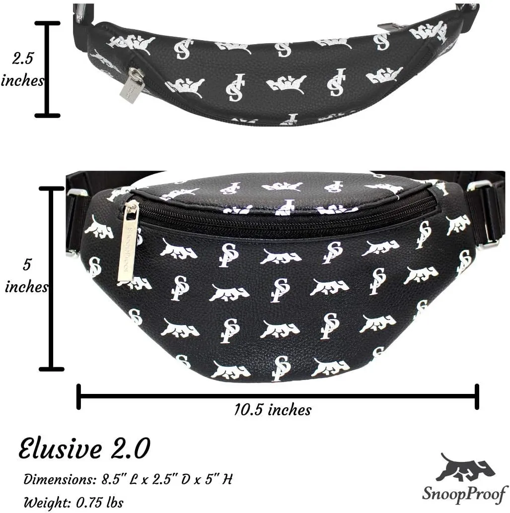 Snoop Proof Elusive 2.0 Smell Proof Belt Bag - Black & White