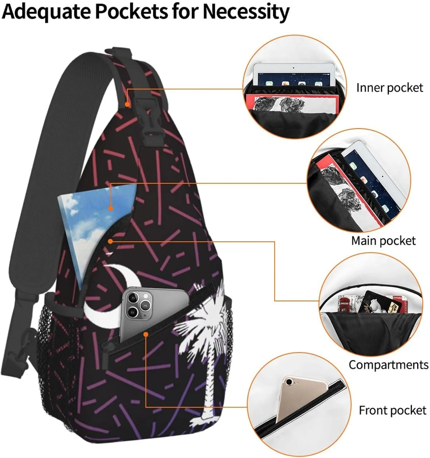 South Carolina State America Small Crossbody Backpack Sling Bag For Men Women Mini One Shoulder Chest Bags Gym Sport Travel Hiking Daypack