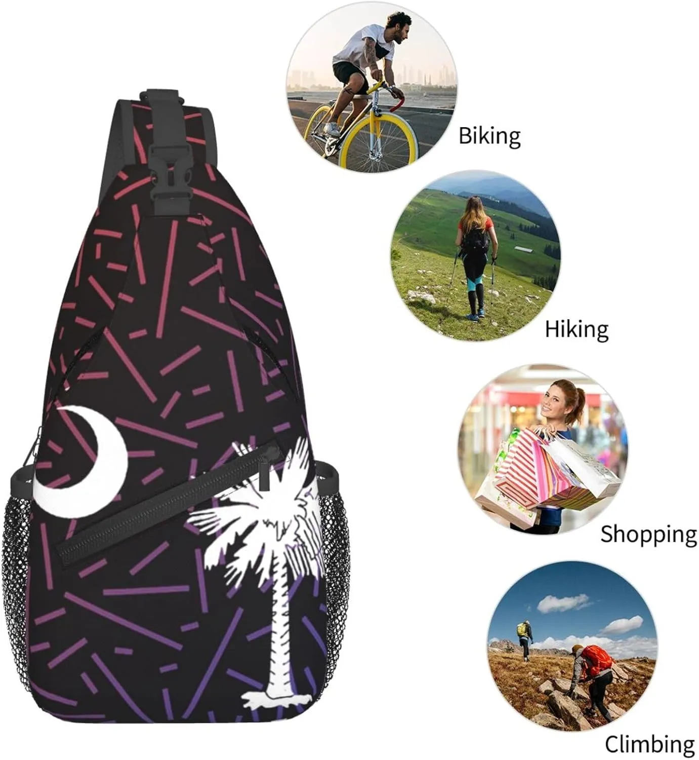 South Carolina State America Small Crossbody Backpack Sling Bag For Men Women Mini One Shoulder Chest Bags Gym Sport Travel Hiking Daypack