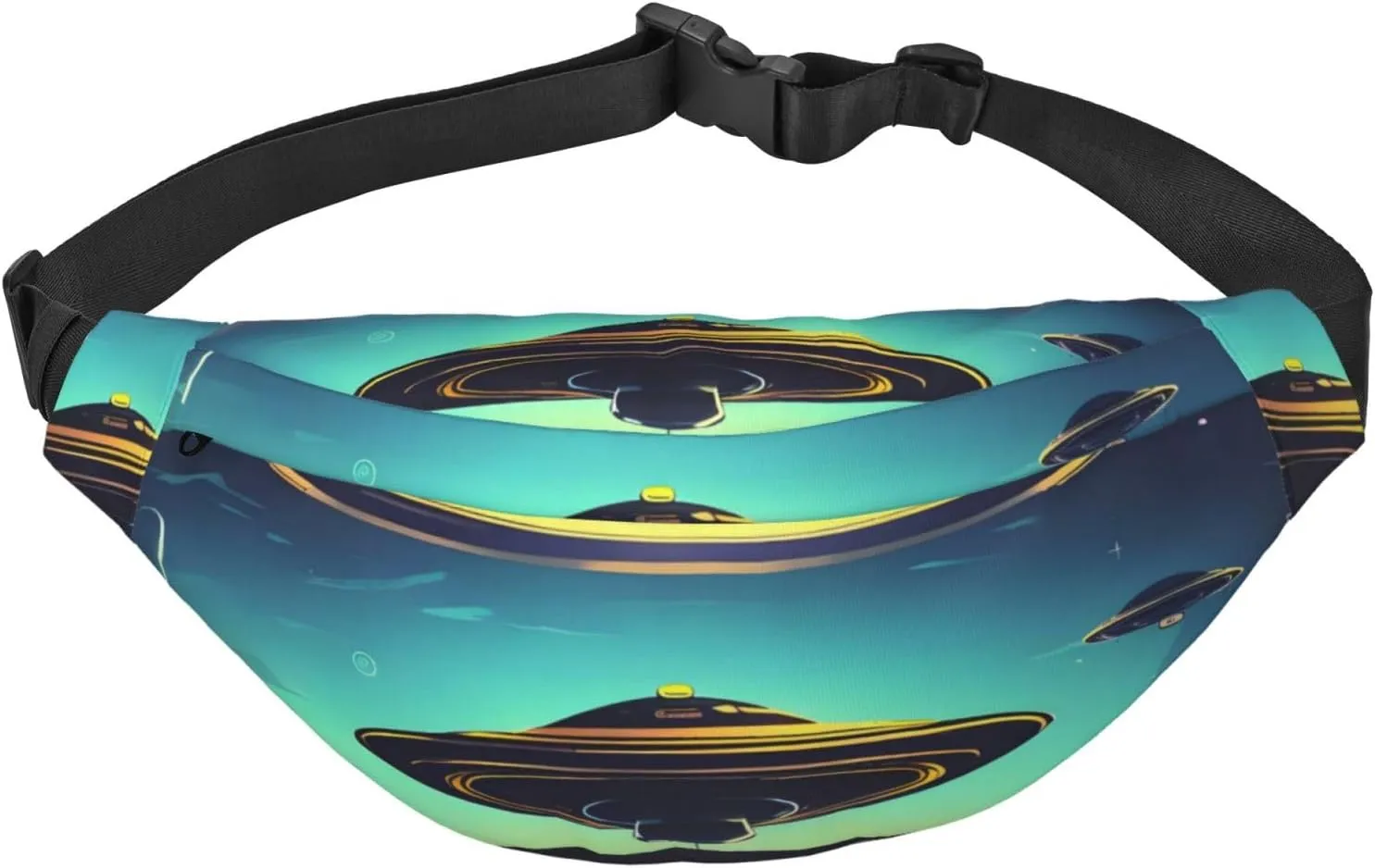 Spacecraft descend Print Sling Bag Fanny Pack, Crossbody Chest Bag with Adjustable Strap for Travel, Daily Casual Use