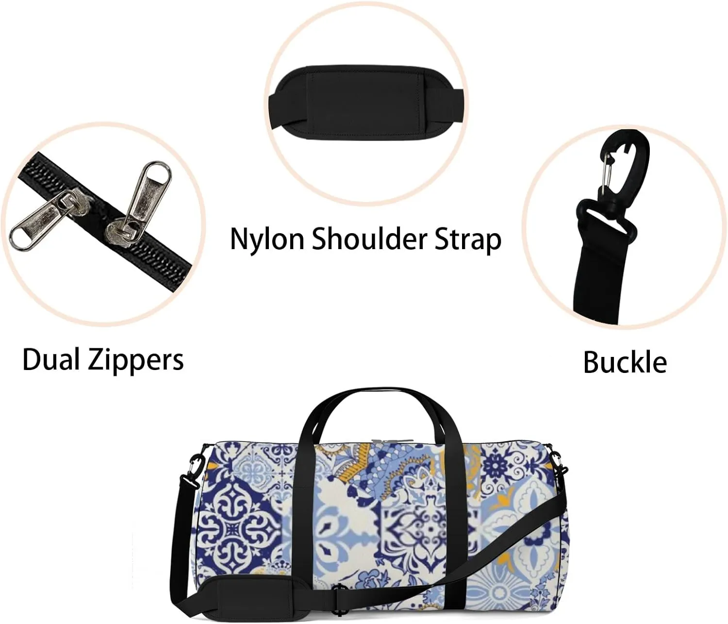 Sports Gym Bag for Women and Men Waterproof Colorful Patchwork Blue Yellow Duffel Bag Lightweight Carryon Traveling Boarding Gripsack