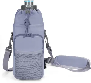 sportsnew Water Bottle Holder with Strap, 32 OZ Water Bottle Carrier Sling Bag with Adjustable Shoulder Strap Insulated Water-Resistant Water Bottle Bag for Walking Hiking, Patent Pending