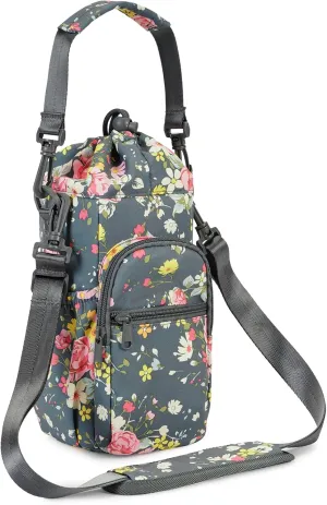 sportsnew Water Bottle Holder with Strap 32oz 40oz Insulated Water Bottle Carrier Sling Bag with Phone Pocket Crossbody