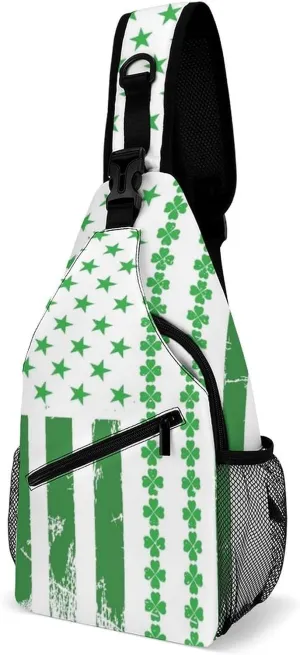 St Patrisks Day Sling Backpack Mens Womans Crossbody Backpack Chest Bag Running Daypack Travel Bag Small Cross Body Bags Leisure Backpacks