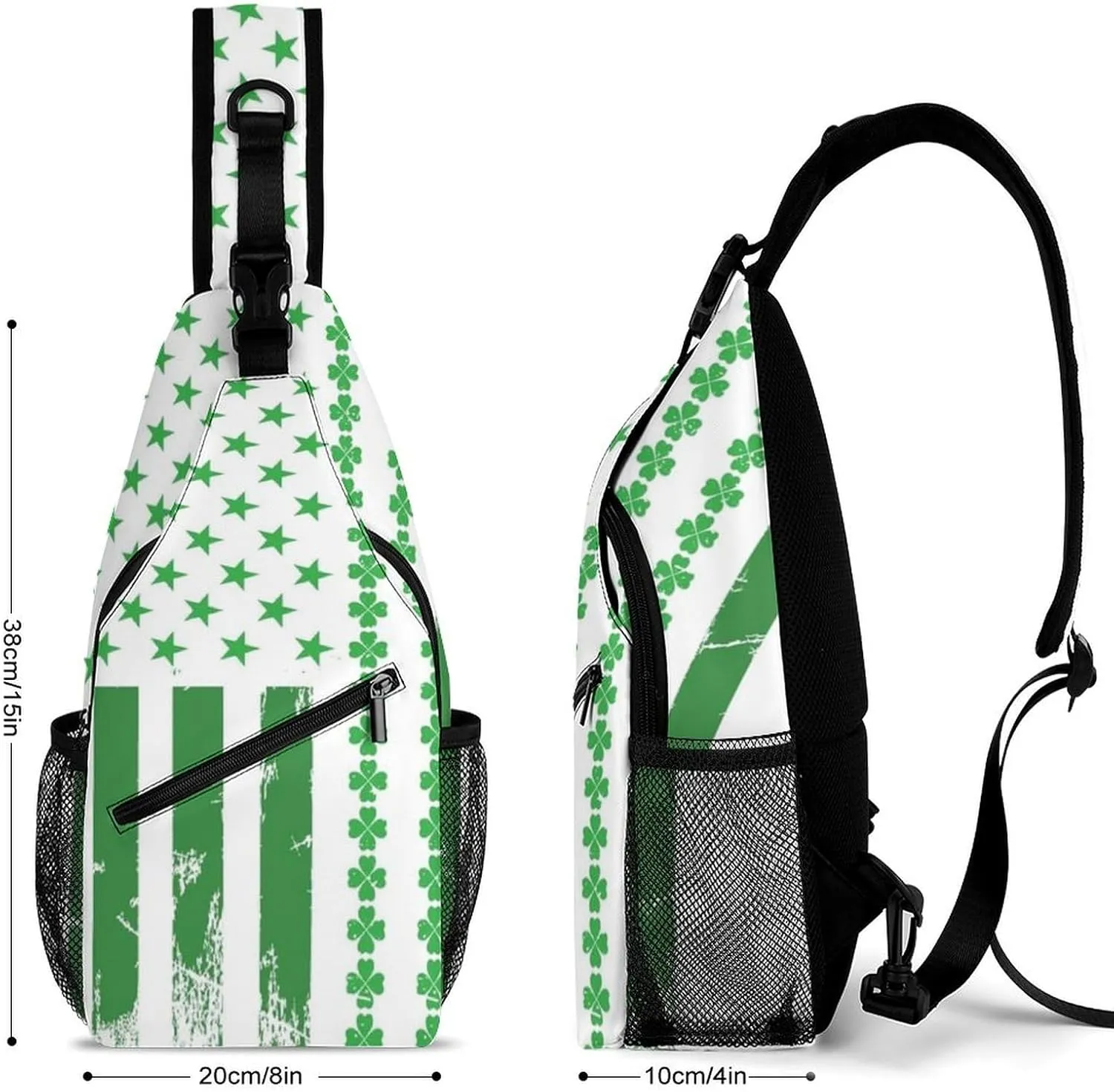 St Patrisks Day Sling Backpack Mens Womans Crossbody Backpack Chest Bag Running Daypack Travel Bag Small Cross Body Bags Leisure Backpacks