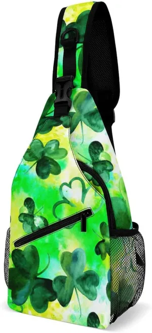 St Patrisks Day Sling Backpack Mens Women Crossbody Backpack Chest Bag Cycling Daypack Travel Bag Casual Daypacks Leisure Backpacks