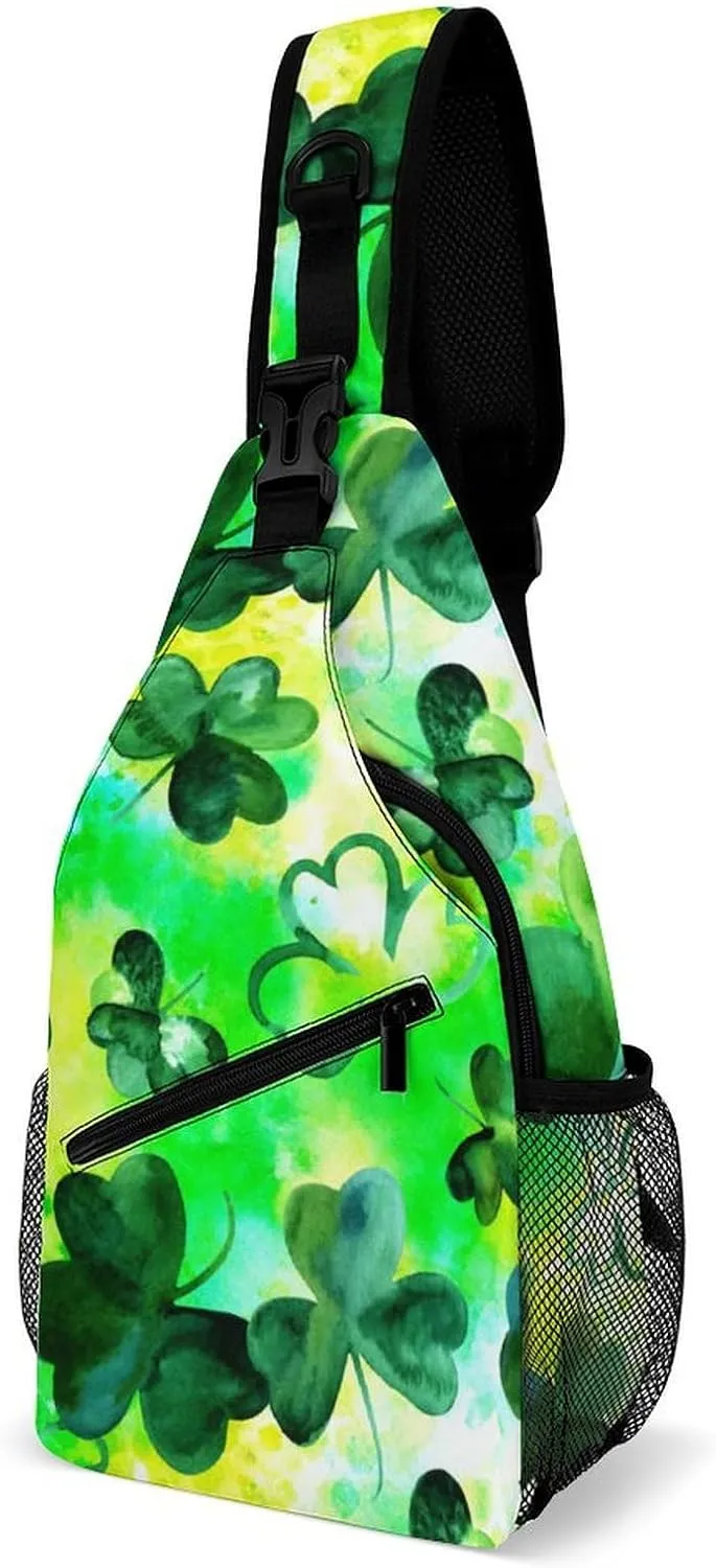 St Patrisks Day Sling Backpack Mens Women Crossbody Backpack Chest Bag Cycling Daypack Travel Bag Casual Daypacks Leisure Backpacks