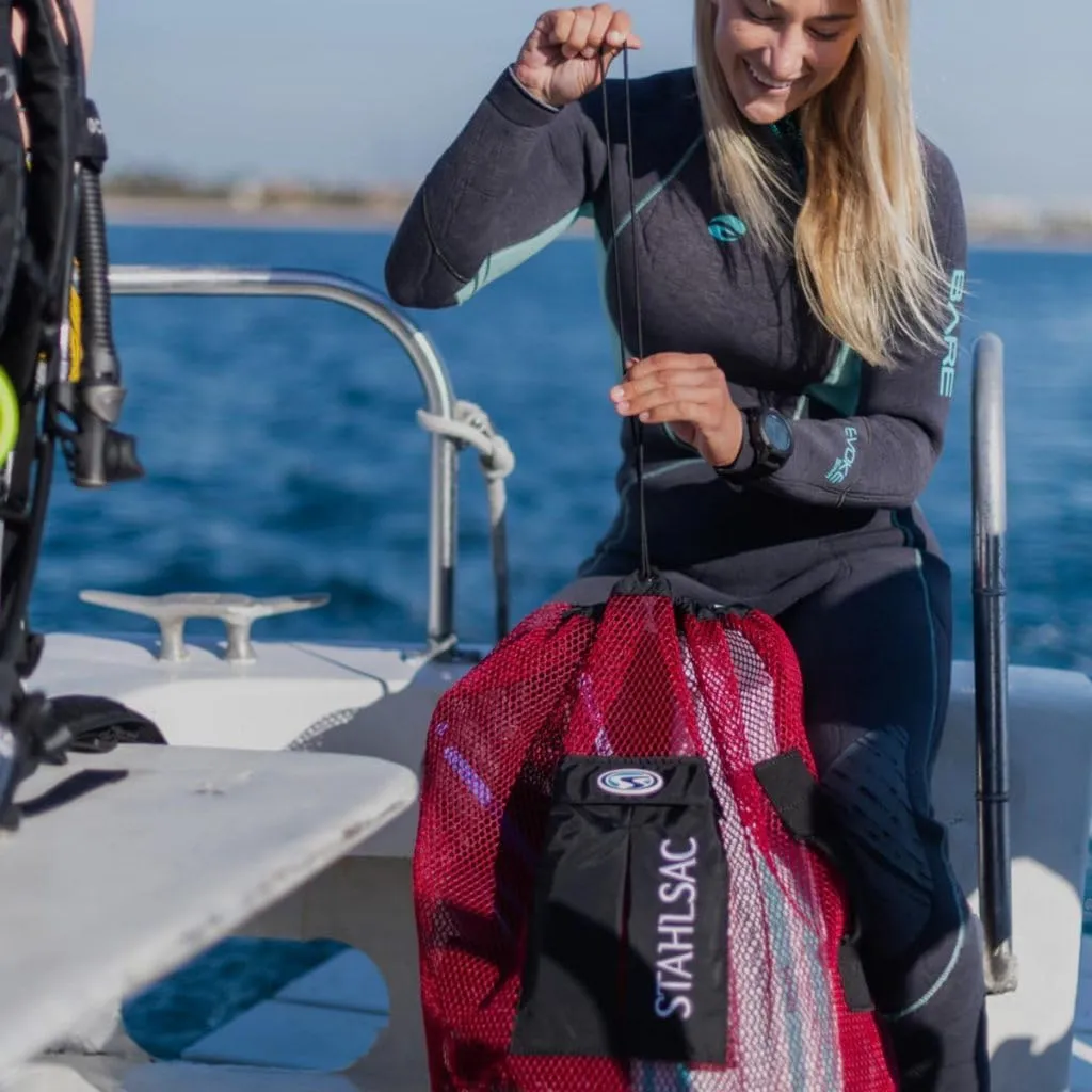 Stahlsac Panama Mesh Backpack: Convienent 103L size, ideal for dive gear, dry pockets, YELLOW