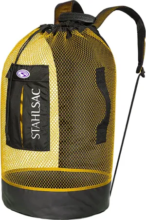 Stahlsac Panama Mesh Backpack: Convienent 103L size, ideal for dive gear, dry pockets, YELLOW