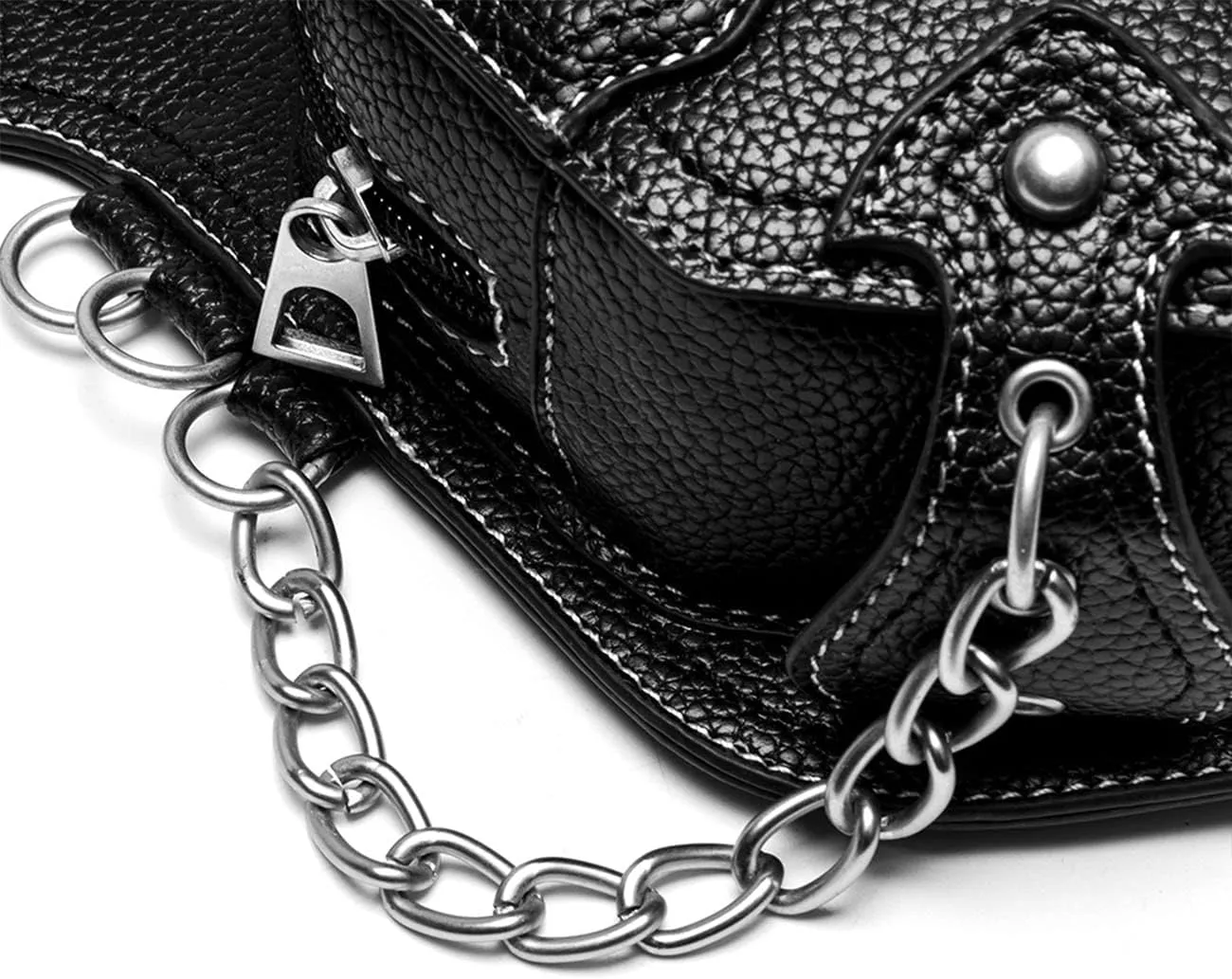 Steampunk Waist Bag Fanny Pack Fashion Gothic Leather Shoulder Crossbody Messenger Bags Thigh Leg Hip Holster Purse Travel Pouch Hiking Sport Chain Bags for Women Men