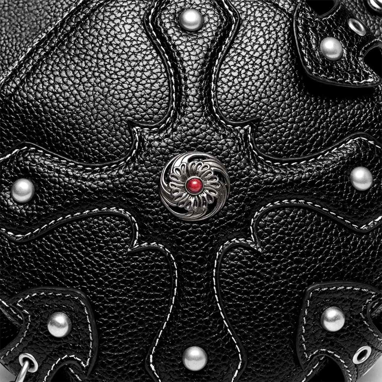 Steampunk Waist Bag Fanny Pack Fashion Gothic Leather Shoulder Crossbody Messenger Bags Thigh Leg Hip Holster Purse Travel Pouch Hiking Sport Chain Bags for Women Men