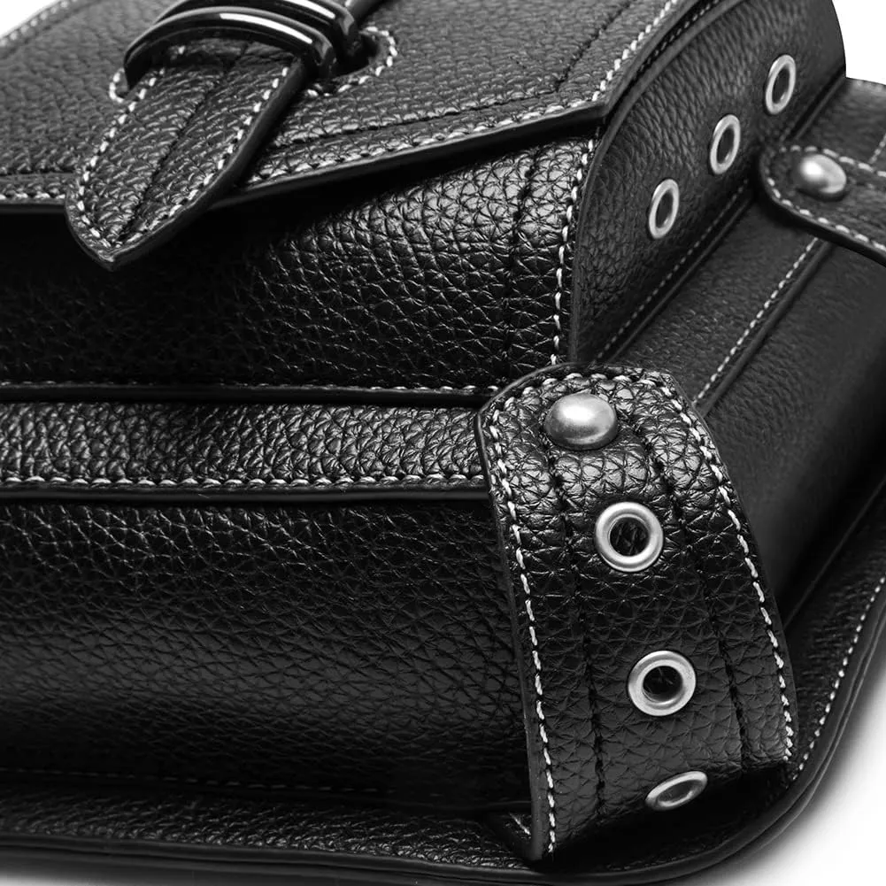 Steampunk Waist Bag Fanny Pack Fashion Gothic Leather Shoulder Crossbody Messenger Bags Thigh Leg Hip Holster Purse Travel Pouch Hiking Sport Chain Bags for Women Men