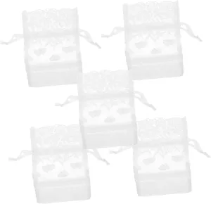 STOBOK 5 Pack Small Mesh Jewelry Bags Drawstring Candy Bags Mesh Jewelry Pouches for Wedding Party