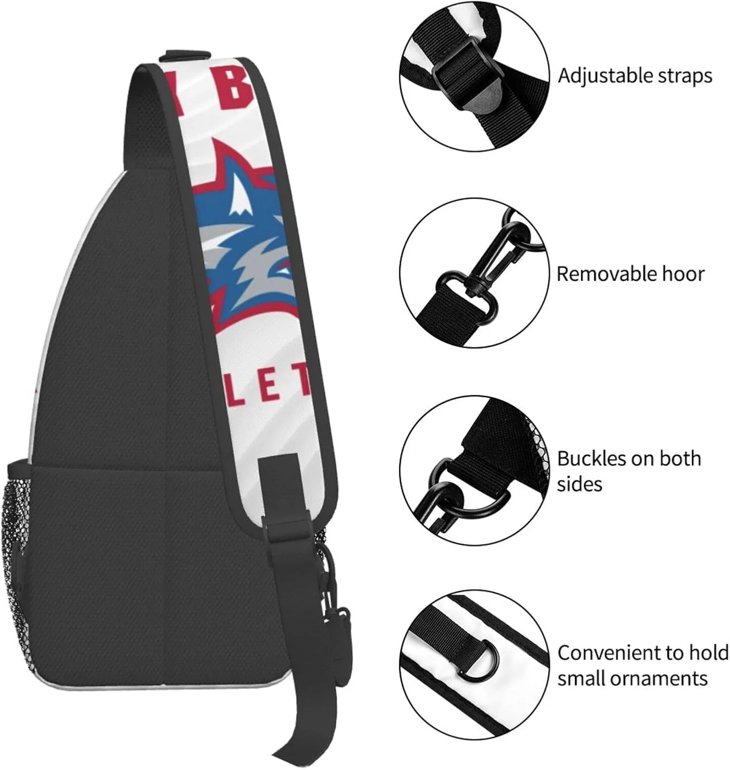 Stony Brook University Logo Crossbody For Men Women Sling Chest Bag Shoulder Bag Lightweight One Strap Backpack Multipurpose Travel Hiking Daypack