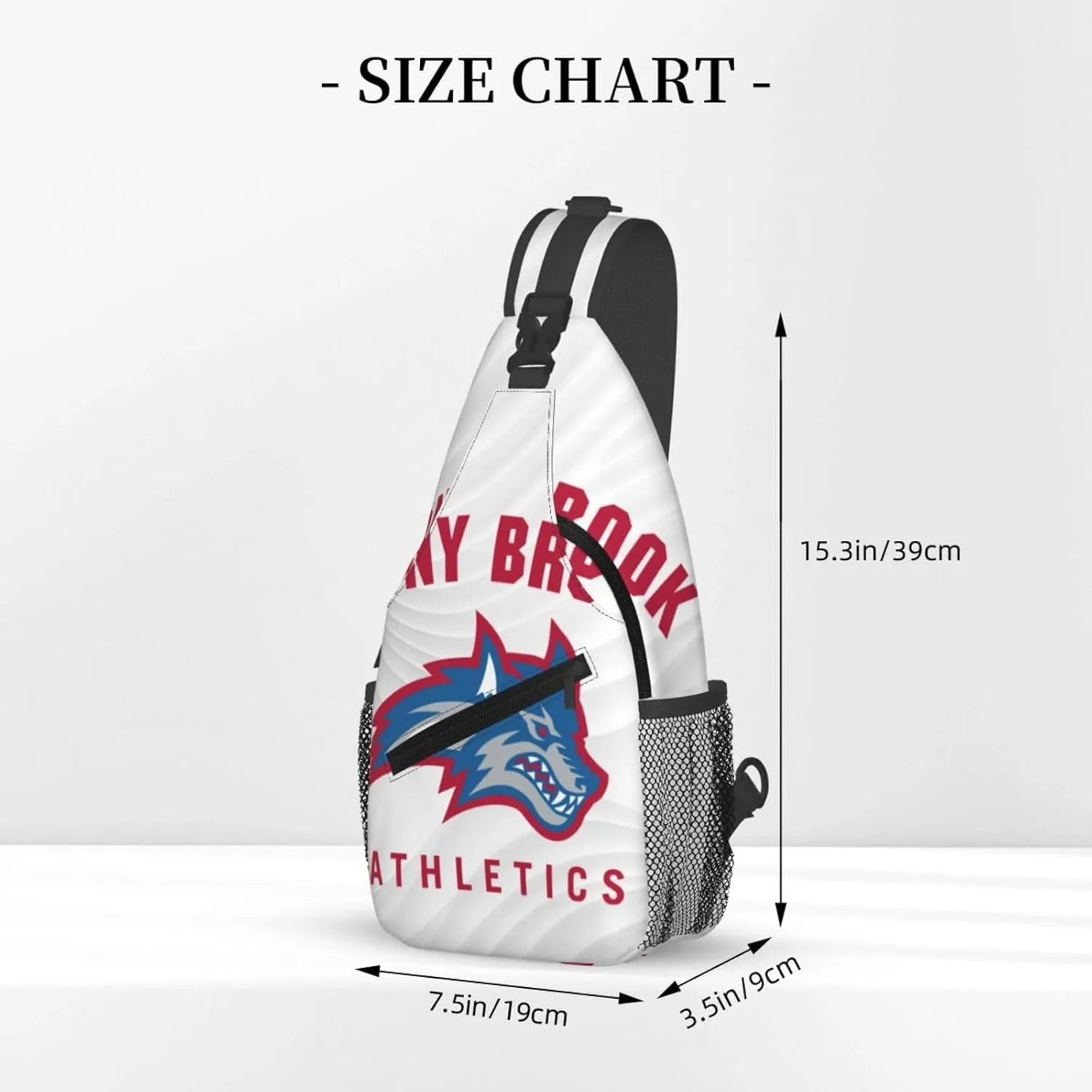 Stony Brook University Logo Crossbody For Men Women Sling Chest Bag Shoulder Bag Lightweight One Strap Backpack Multipurpose Travel Hiking Daypack