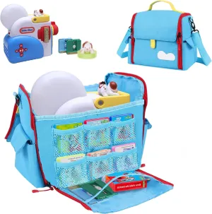 Storage Bag Compatible with Little Tikes Story Dream Machine Books Starter Set, Toy Storage Carrier Bag with Shoulder Strap Carrying Case for Storybook, Audio Play, Character, Bag Only