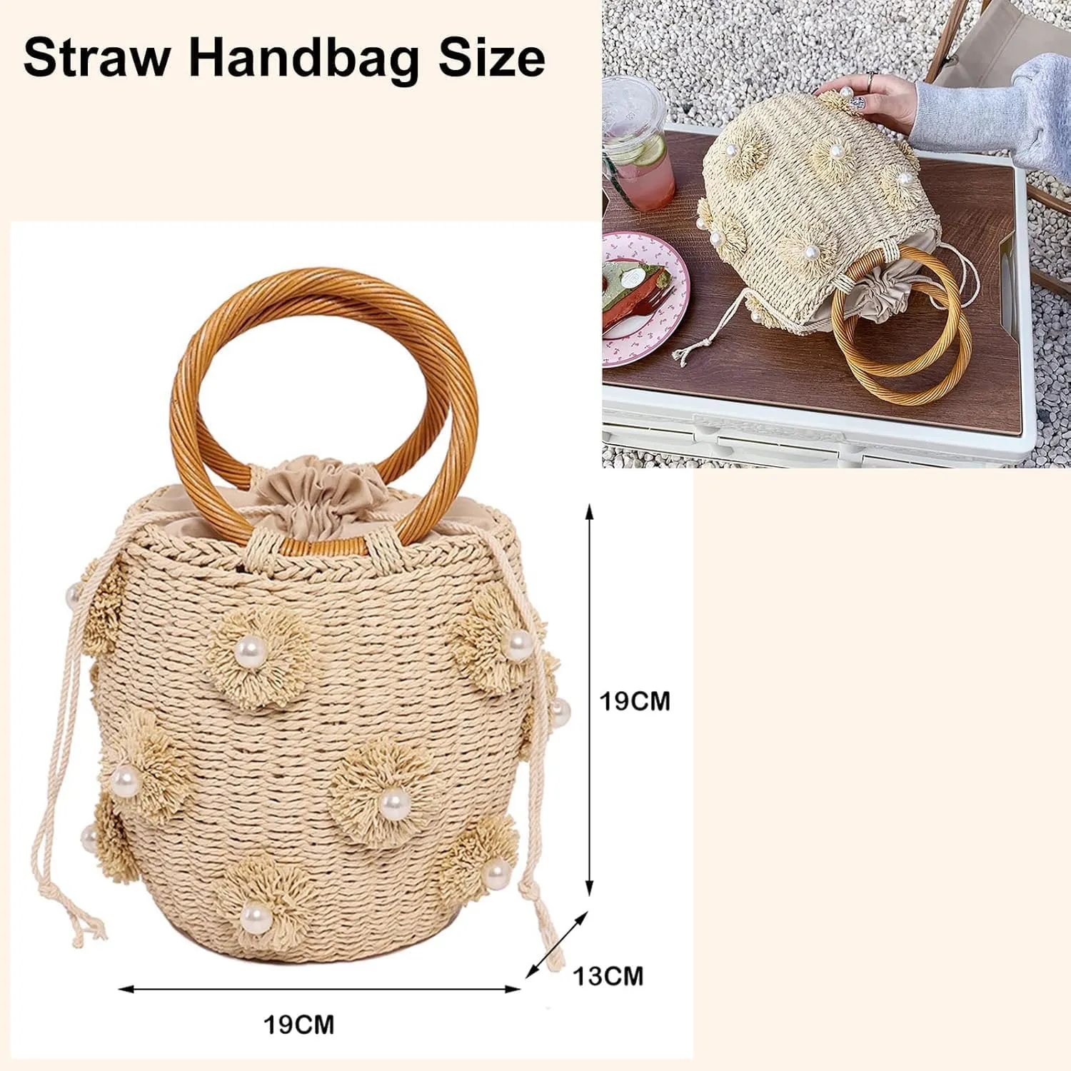Straw Woven Shell Shape Tote Bag, Rattan Shoulder Bag Summer Beach Crossbody Purse Handbag for Women Travel