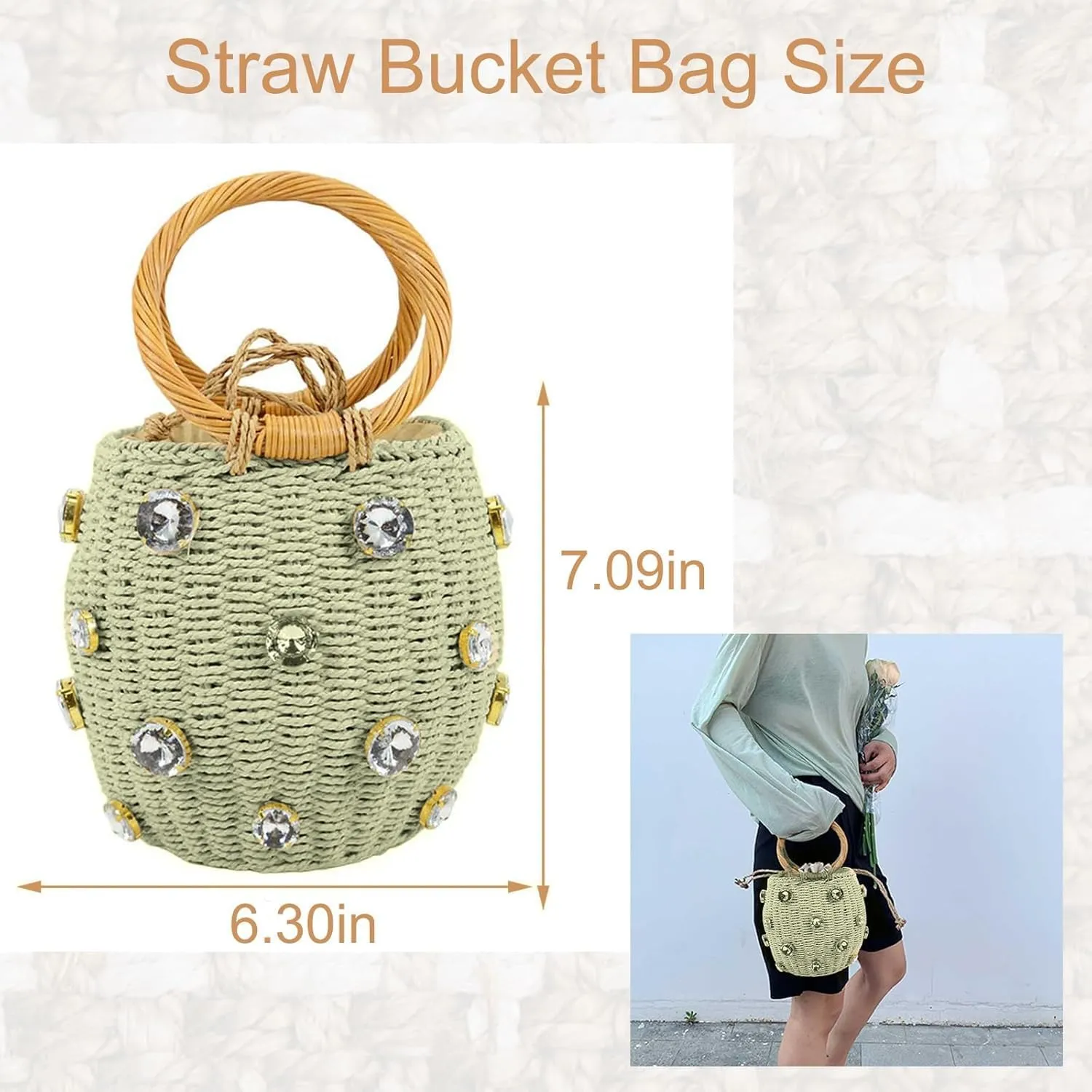 Straw Woven Shell Shape Tote Bag, Rattan Shoulder Bag Summer Beach Crossbody Purse Handbag for Women Travel