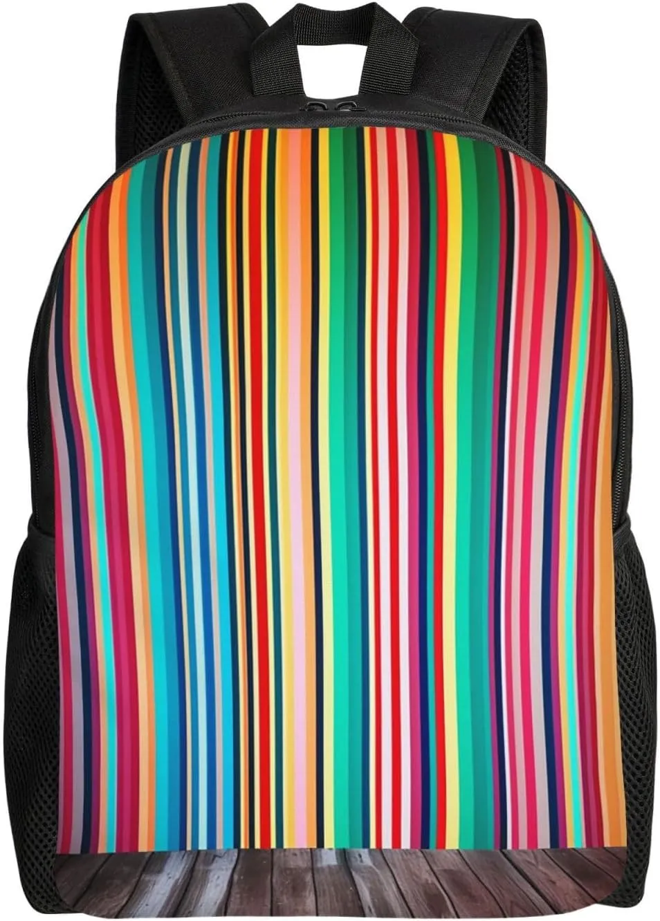 Stripes Backdrop Print Backpack 16 Inch Lightweight Waterproof Travel Bags Casual Daypack For Women Men