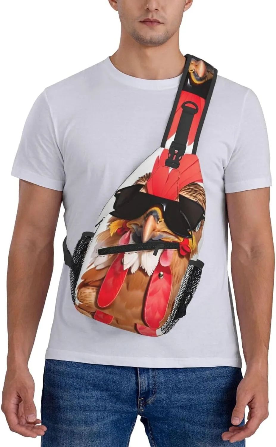 Sturdy Anti Theft Sling Bag for Chicken Sunglasses Shoulder Chest Bag Multipurpose Cross Body Backpack Lightweight Casual Daypack