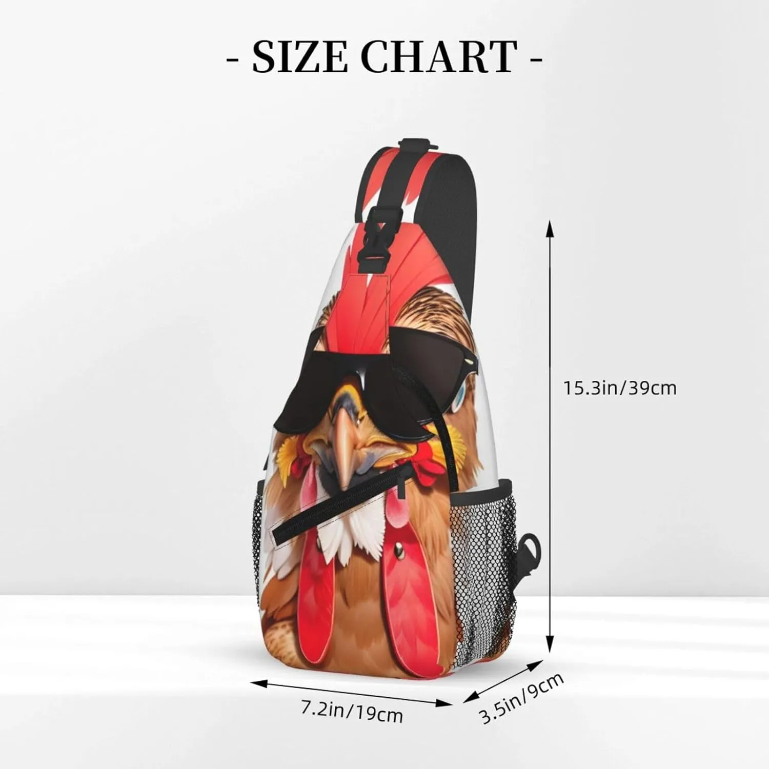 Sturdy Anti Theft Sling Bag for Chicken Sunglasses Shoulder Chest Bag Multipurpose Cross Body Backpack Lightweight Casual Daypack