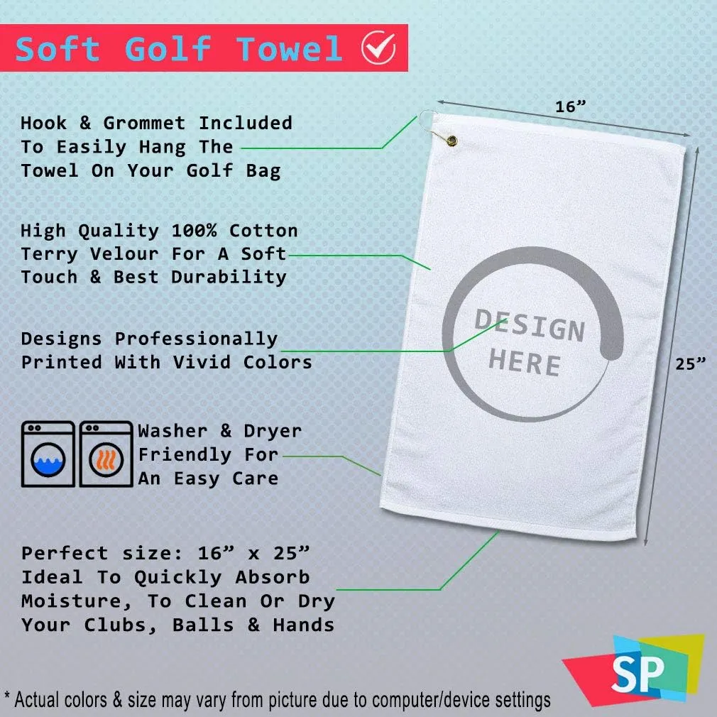 Style In Print Custom Golf Towel Dad Guideline Hand Will Be on My Shoulder Forever Cotton