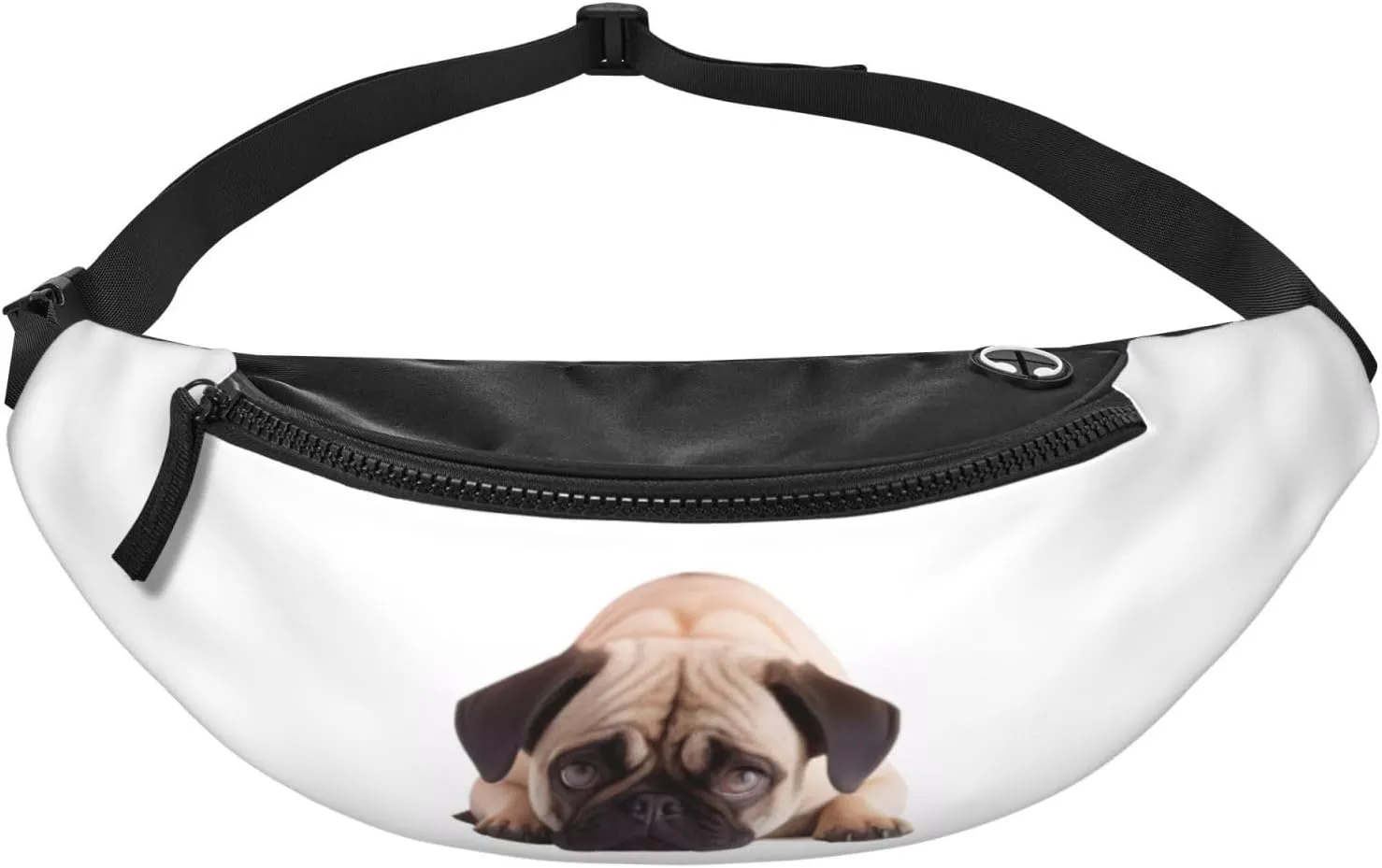 Stylish 3d Cry Pug Bumbags Waist Fanny Pack For Women Ladies Men Lightweight Bum Bag With Zip Pockets Adjustable Belt For Dog Walking Running Cycling Hiking Outdoor Sport
