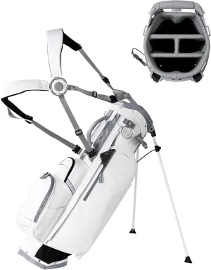 Sun Mountain 2025 Matchplay Stand Bag - Durable Golf Stand Bag with a Four-Way Top and Ergonomic X-Fit Dual Strap Handle for Convenience - Lightweight with Nine Pockets for Storage - White