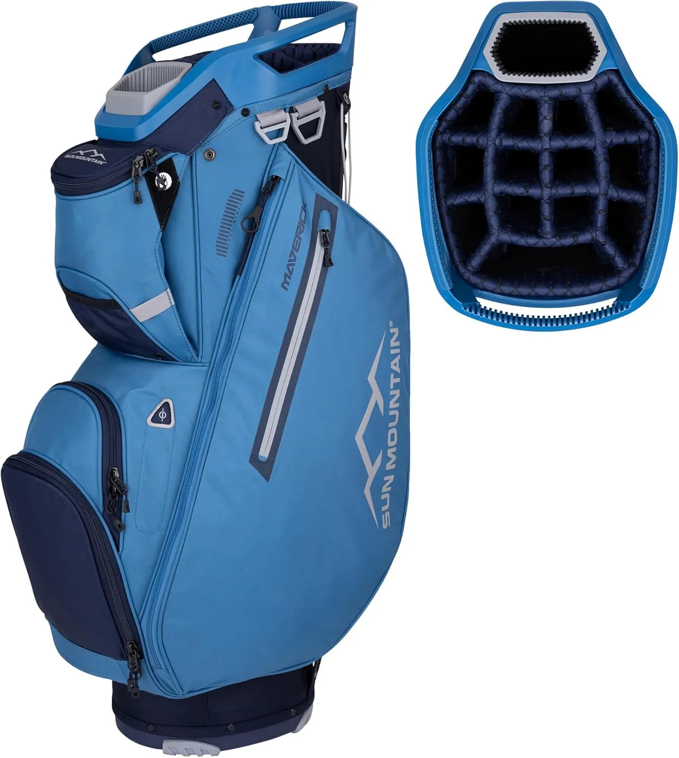 Sun Mountain 2025 Maverick 14 Way Divider Golf Bag with 9 Spacious Pockets - Lightweight Golf Bag for Men and Women with Ergonomic Shoulder Straps Ideal for Both Carts and Walking