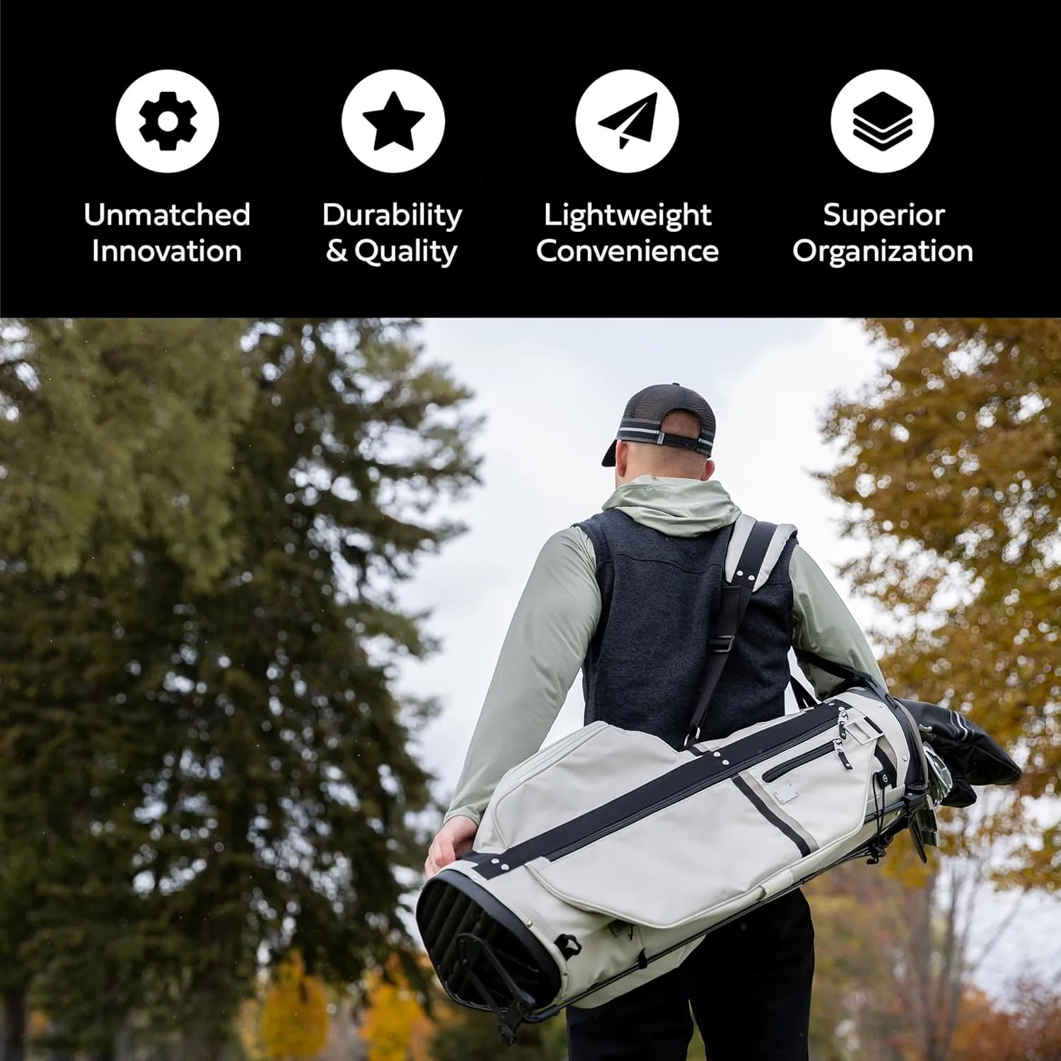 Sun Mountain 2025 Maverick 14 Way Divider Golf Bag with 9 Spacious Pockets - Lightweight Golf Bag for Men and Women with Ergonomic Shoulder Straps Ideal for Both Carts and Walking