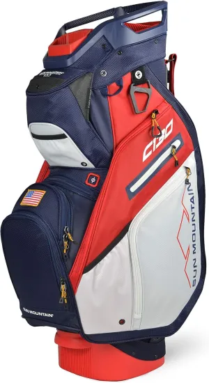 Sun Mountain Golf 2020 C-130 Cart Bag (Navy-White-RED, C-130 5-Way)