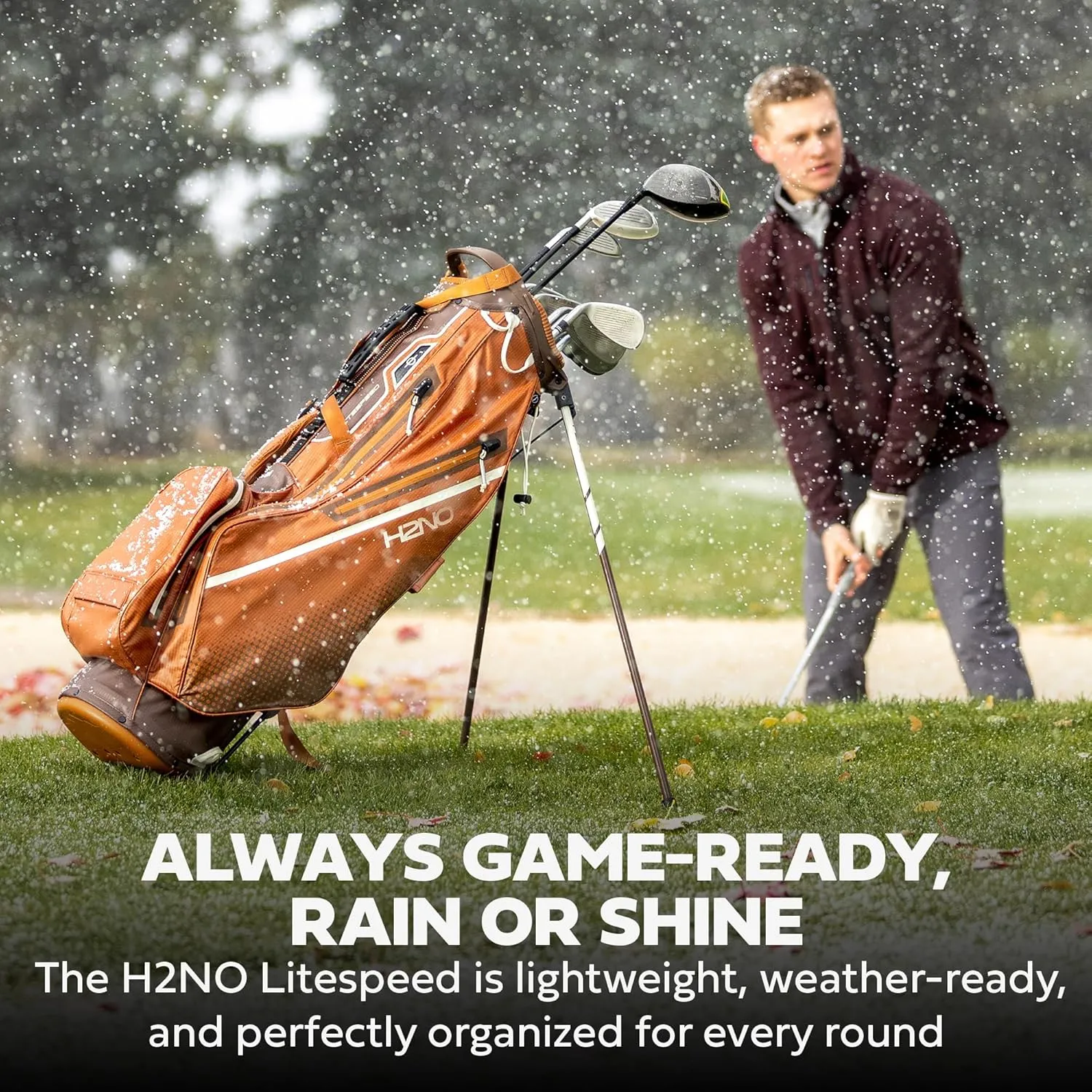 Sun Mountain H2NO Litespeed Stand Bag - Durable Golf Stand Bag with a Four-Way Top and Ergonomic Handle for Ultimate Convenience - Lightweight with Nine Pockets for Spacious Storage