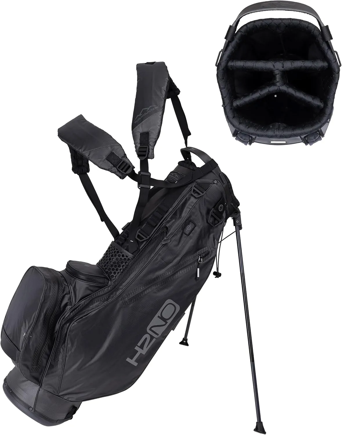 Sun Mountain H2NO Litespeed Stand Bag - Durable Golf Stand Bag with a Four-Way Top and Ergonomic Handle for Ultimate Convenience - Lightweight with Nine Pockets for Spacious Storage