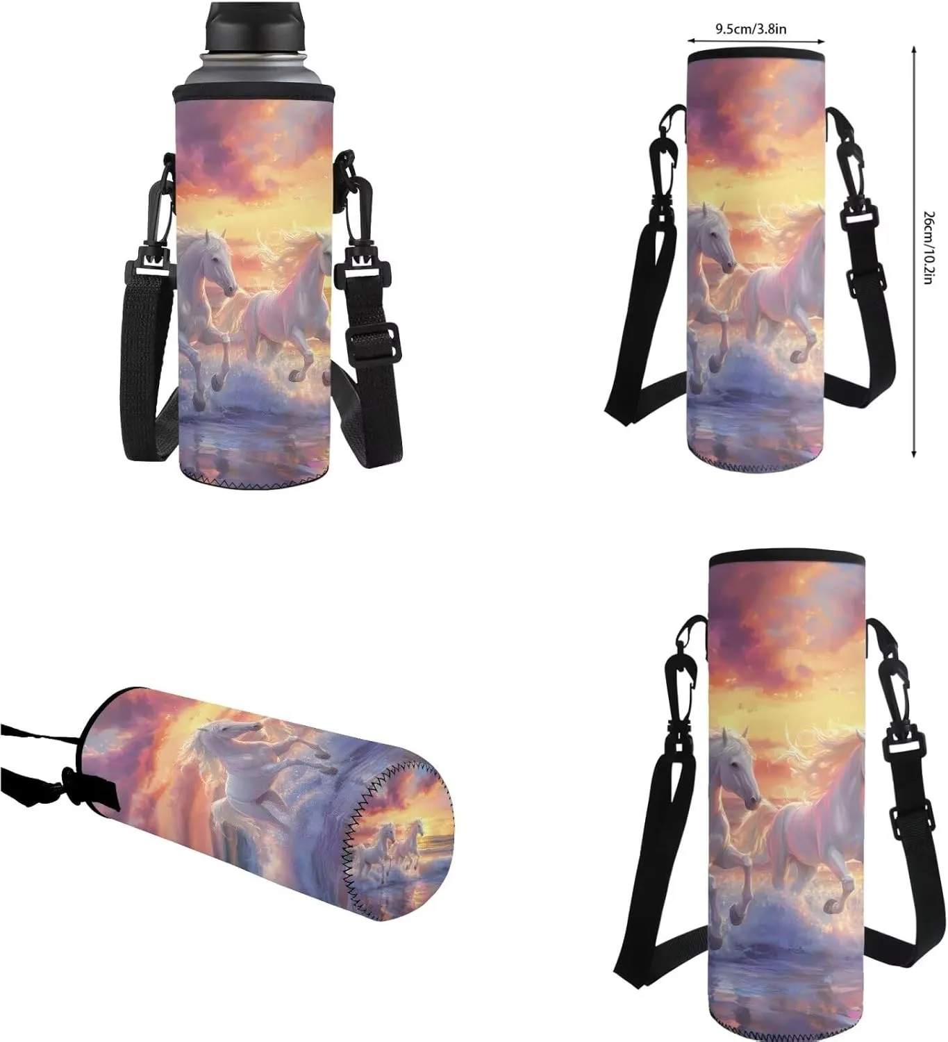 Sunset Horse 5th Grade Backpacks for Girls Bookbags with Lunch Box and Pencil Case 4-in-1 Elementary School Backpack for Girls School Bag with Adjustable Shoulder Strap for Kids