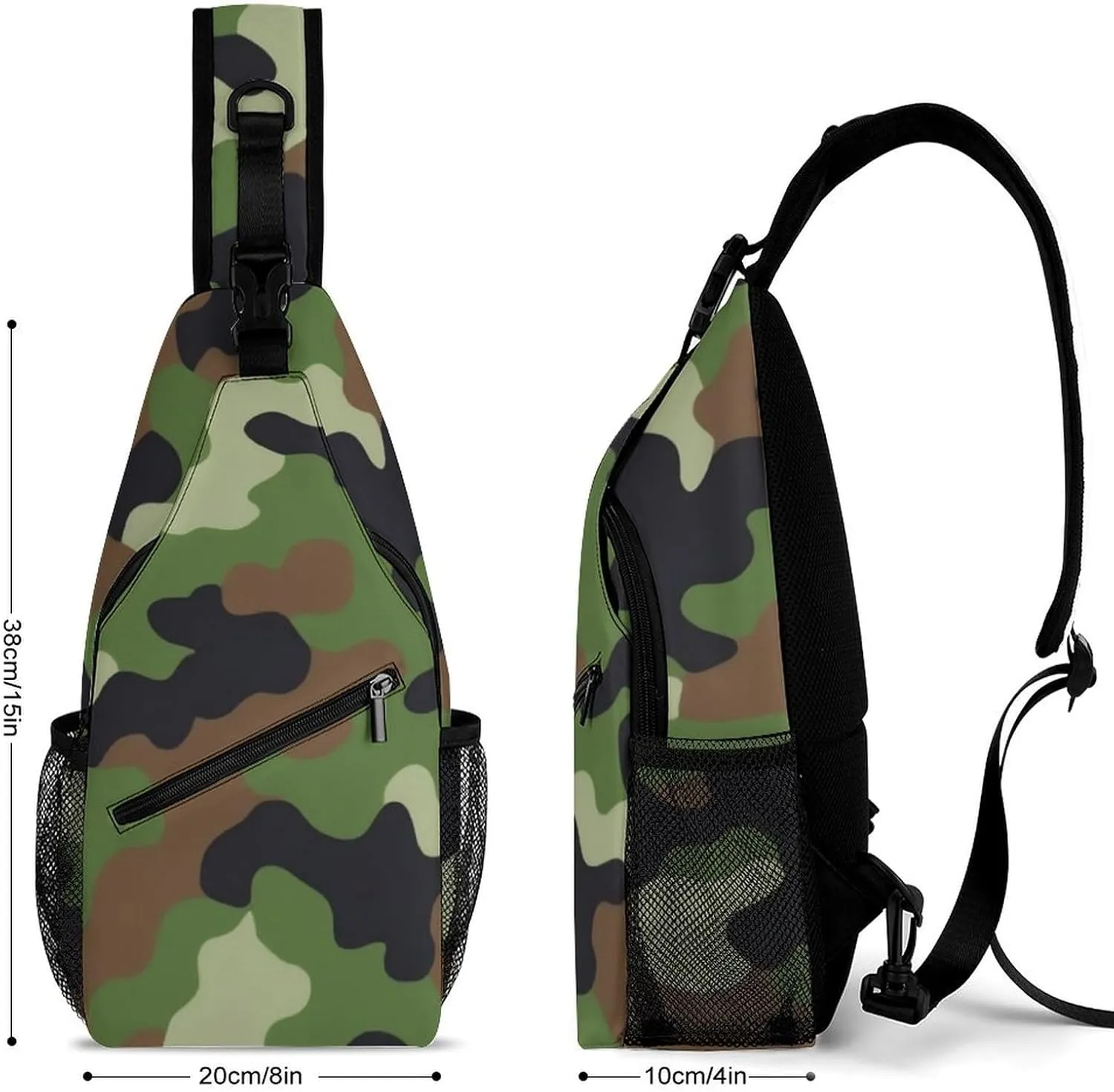 Supdreamc Ultra Lightweight Sling Backpack Chest Sling Shoulder Backpacks Bags Multipurpose Anti-Theft Rucksack for Climbing Camping Cycling Travel, Cool Camo Military Camouflage