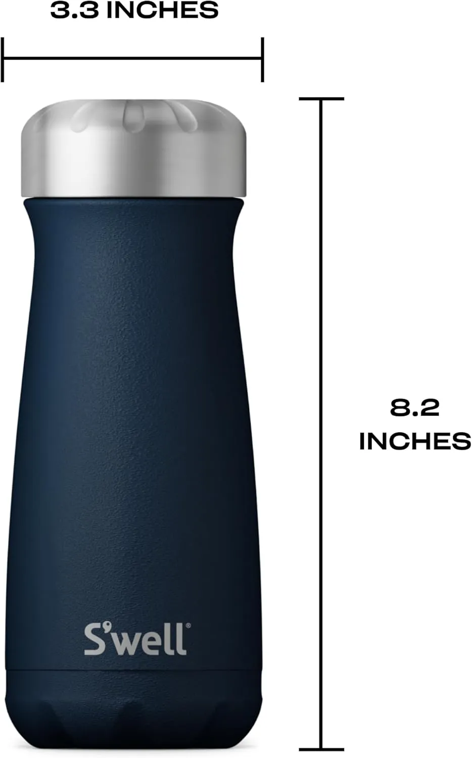 S'well Stainless Steel Traveler, 16oz, Azurite, Triple Layered Vacuum Insulated Containers Keeps Drinks Cold for 24 Hours and Hot for 12, BPA Free, Easy Carrying On the Go