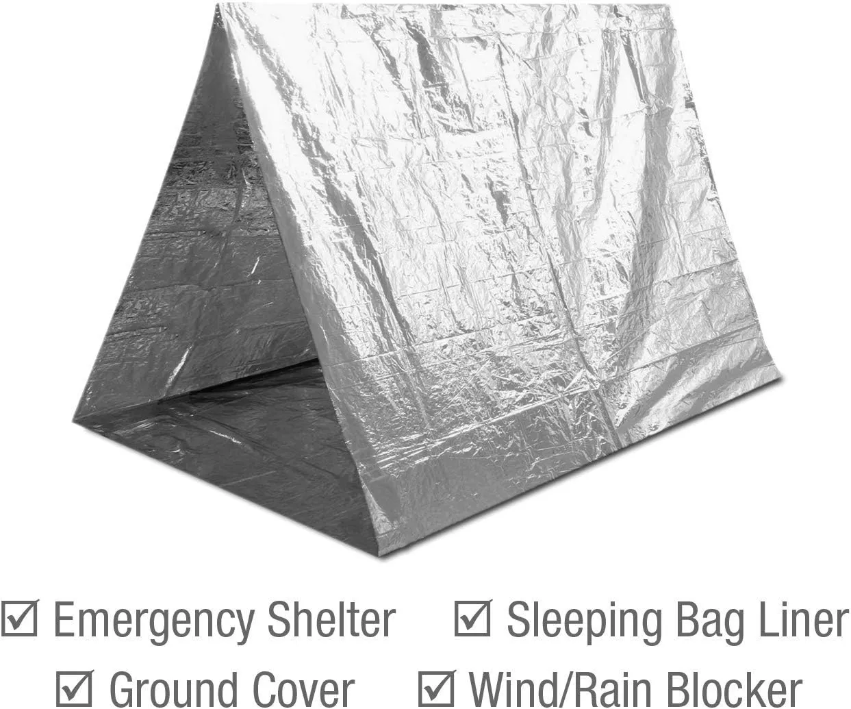 Swiss Safe Emergency Mylar Thermal Blankets   Bonus Space Blanket - Compact & Insulated for Cold Weather - Designed for NASA, Outdoor Camping, Survival, First Aid Car Kit - Silver, 75 Pack
