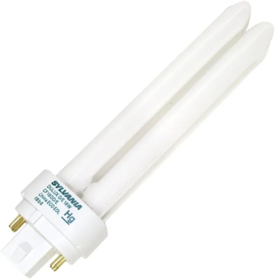 Sylvania (10 Pack) 20668 CF18DD/E/841/ECO 18-Watt 4100K 4-Pin Double Tube Compact Fluorescent Lamp, 10 Count (Pack of 1)